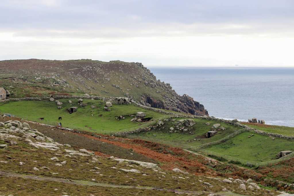 South West Cornwall - Green field on cliff top