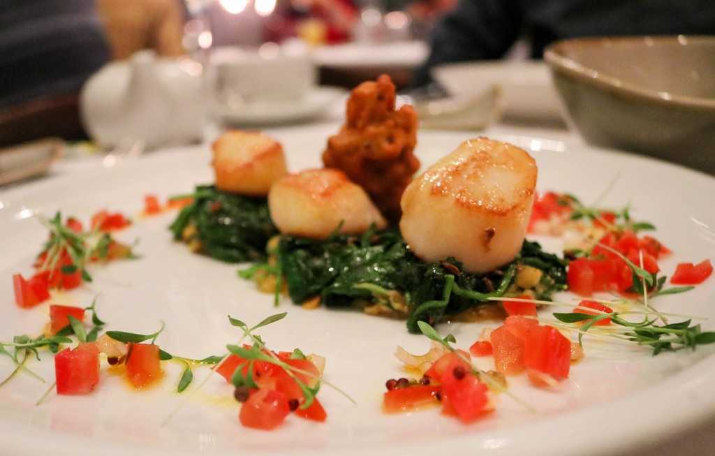 Alba Restaurant Review - Close up of golden scallop