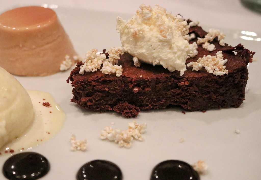 Alba Restaurant Review - Chocolate dessert topped with cream